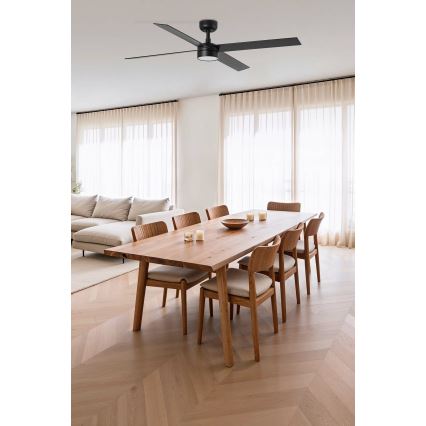 FARO 34356-1TW - Ventoinha de teto LED com regulação RUDDER L LED/20W/230V preto/castanho diâmetro 132 cm + comando