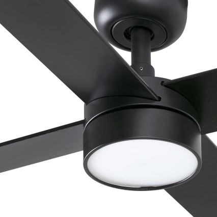 FARO 34356-1TW - Ventoinha de teto LED com regulação RUDDER L LED/20W/230V preto/castanho diâmetro 132 cm + comando