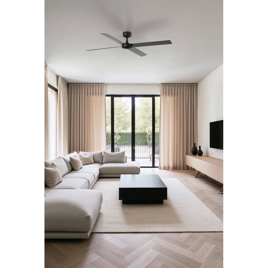 FARO 34356 - Ventoinha de teto RUDDER L castanho/preto diâmetro 132 cm + comando