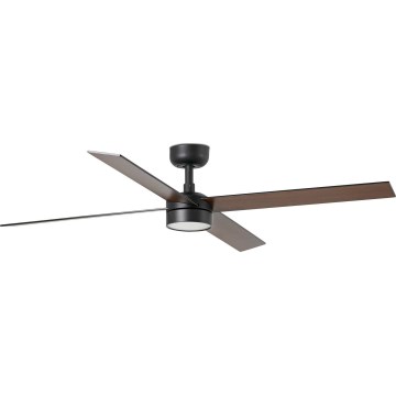 FARO 34356WT-1TW - Ventoinha de teto LED com regulação RUDDER L LED/18W/230V 2700/4350/6000K castanho/preto diâmetro 132 cm Wi-Fi Tuya + comando