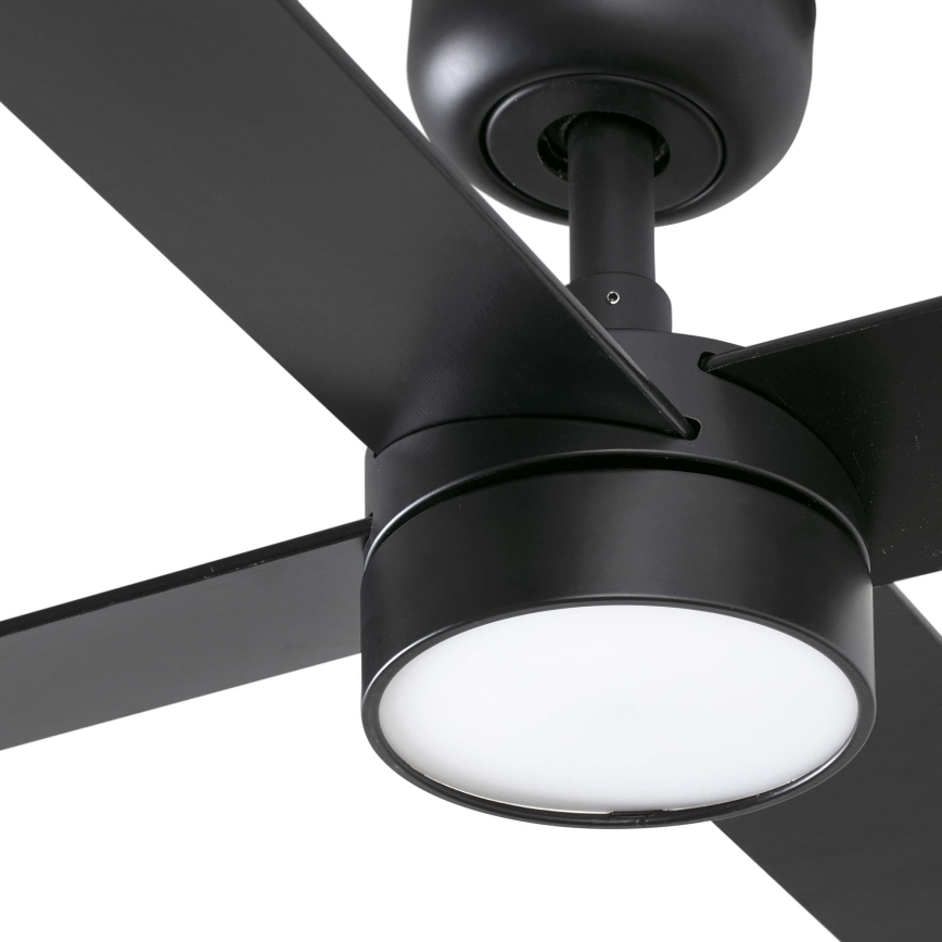 FARO 34356WT1S - Ventilador de teto LED dimerizável RUDDER L LED/18W/230V 2700/3000/4000K Ø 132 cm castanho/preto Wi-Fi Tuya + controlo remoto