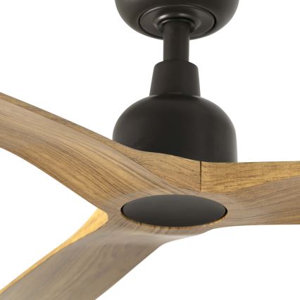 FARO 34360WT - Ventilador de teto OUTWOOD L castanho/preto Ø 150 cm Wi‑Fi Tuya IP44 + comando à distância