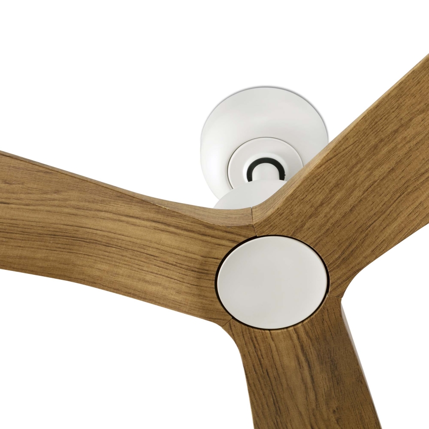 FARO 34361 - Ventoinha de teto OUTWOOD L castanho/branco diâmetro 150 cm IP44 + comando