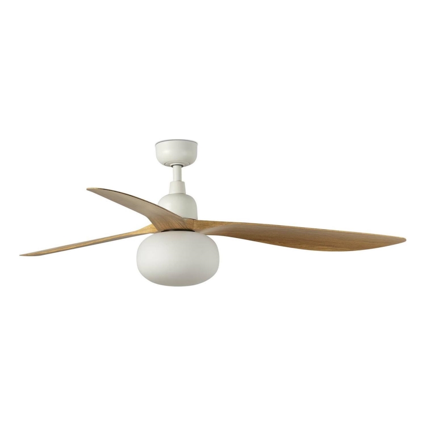 FARO 34361WT-11L - Ventilador de teto OUTWOOD L 1xE27/15W/230V castanho/branco Ø 150 cm Wi-Fi Tuya IP44 + comando remoto