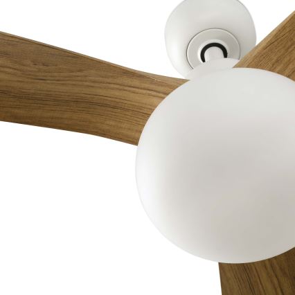 FARO 34361WT-11L - Ventilador de teto OUTWOOD L 1xE27/15W/230V castanho/branco Ø 150 cm Wi-Fi Tuya IP44 + comando remoto