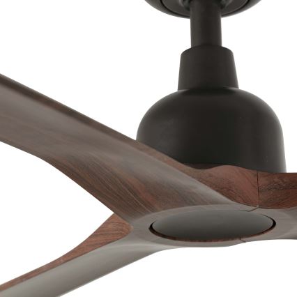 FARO 34362 - Ventoinha de teto OUTWOOD L castanho/preto diâmetro 150 cm IP44 + comando