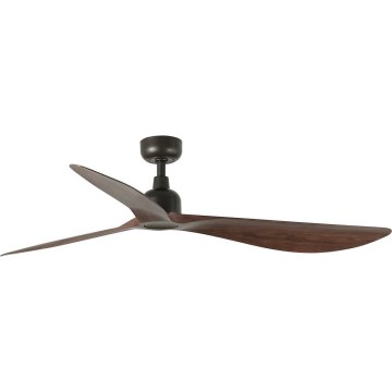 FARO 34362WT - Ventilador de teto OUTWOOD L, castanho/preto, diâmetro 150 cm, Wi‑Fi Tuya, IP44 + comando à distância
