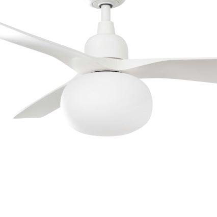 FARO 34363WT-11L - Ventilador de teto OUTWOOD L 1xE27/15W/230V branco Ø 150 cm Wi-Fi Tuya IP44 + controlo remoto