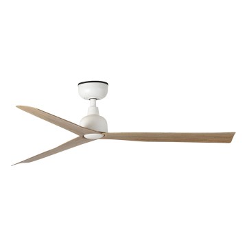 FARO 34370WT - Ventilador de teto MARINE M Ø 125 cm castanho/branco IP44 Wi-Fi Tuya + controlo remoto