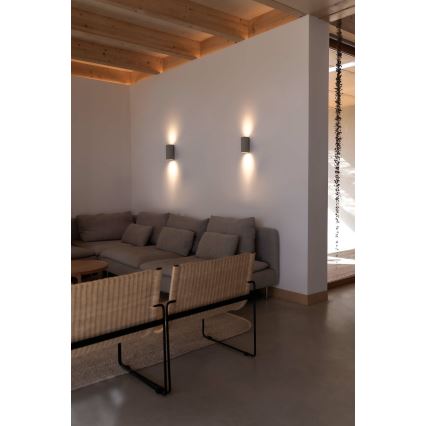 FARO 40540 - Iluminação de parede SOLE 2xGU10/8W/230V cinzento redondo