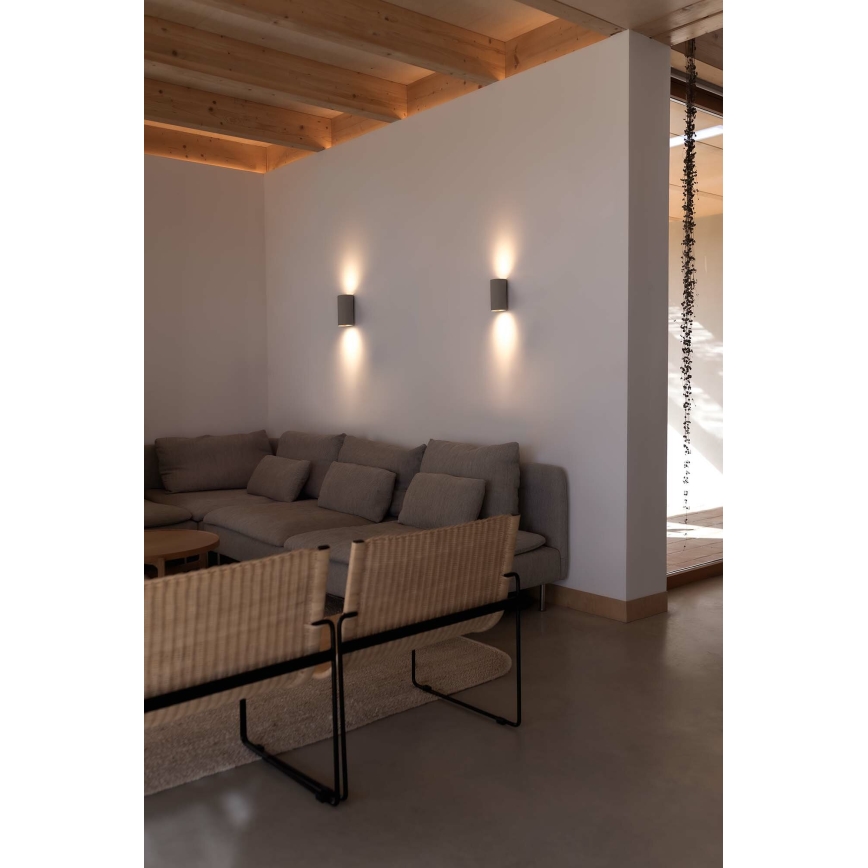 FARO 40540 - Iluminação de parede SOLE 2xGU10/8W/230V cinzento redondo