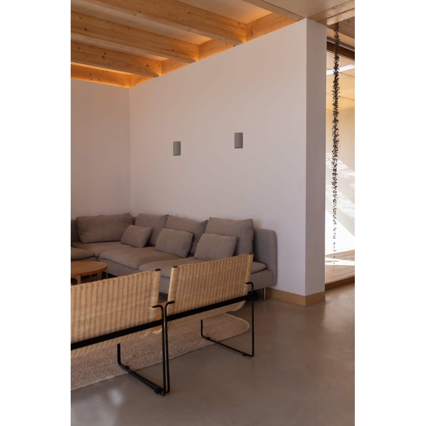 FARO 40540 - Iluminação de parede SOLE 2xGU10/8W/230V cinzento redondo