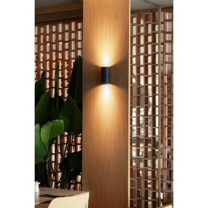 FARO 40543 - Iluminação de parede SOLE 2xGU10/8W/230V preto recortado redondo