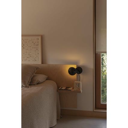 FARO 56100 - Candeeiro de mesa com clipe 2em1 BELA 1xE27/15W/230V preto