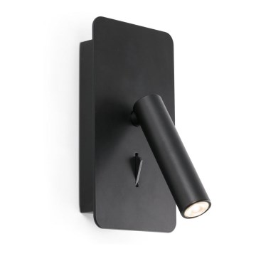 FARO 62116 - Foco de parede LED SUAU LED/3W/230V USB preto