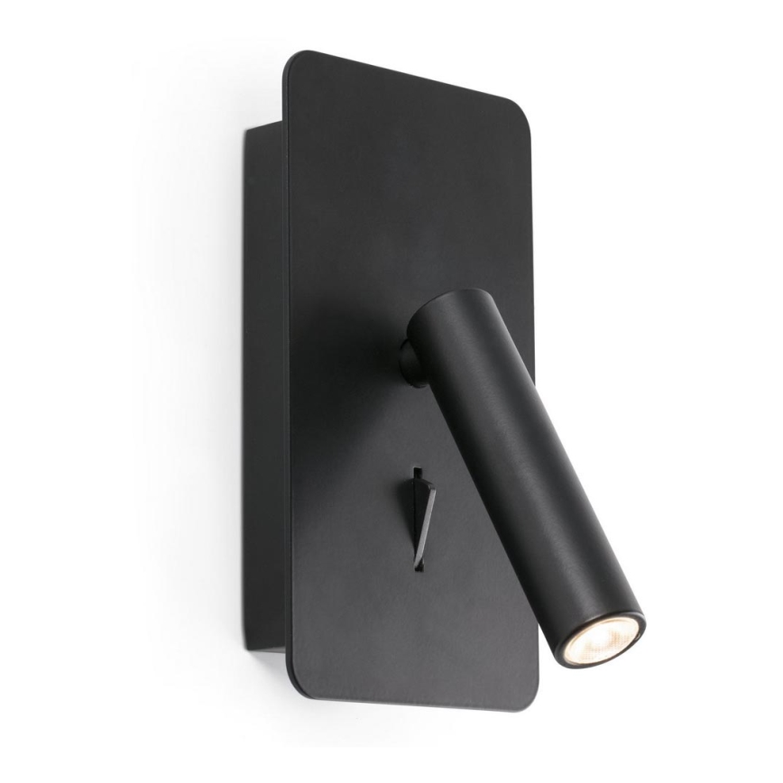 FARO 62116 - Foco de parede LED SUAU LED/3W/230V USB preto