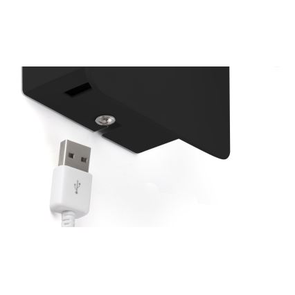 FARO 62116 - Foco de parede LED SUAU LED/3W/230V USB preto