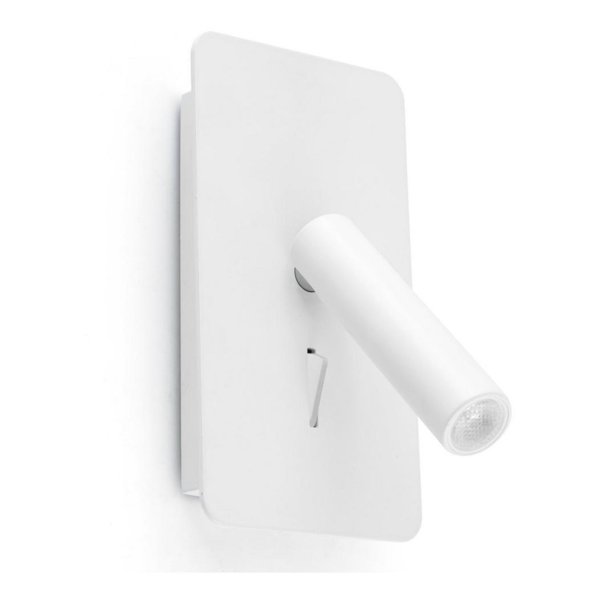 FARO 62117 - Foco de parede LED SUAU LED/3W/230V USB branco