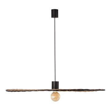 FARO 68590-70 - Candelabro suspenso COSTAS 1xE27/15W/230V d. 100 cm preto/vime