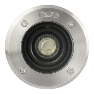FARO 70310 - Luminária embutida de piso para exterior GEISER 1xGU10/8W/230V IK08 IP67, em aço inoxidável