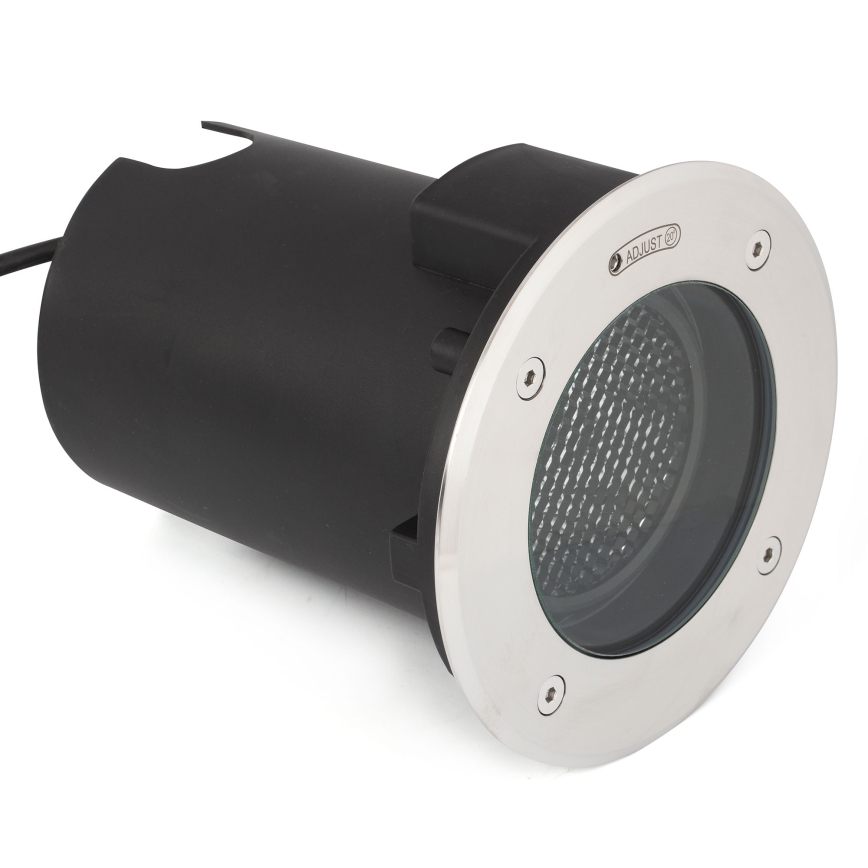FARO 70310 - Luminária embutida de piso para exterior GEISER 1xGU10/8W/230V IK08 IP67, em aço inoxidável