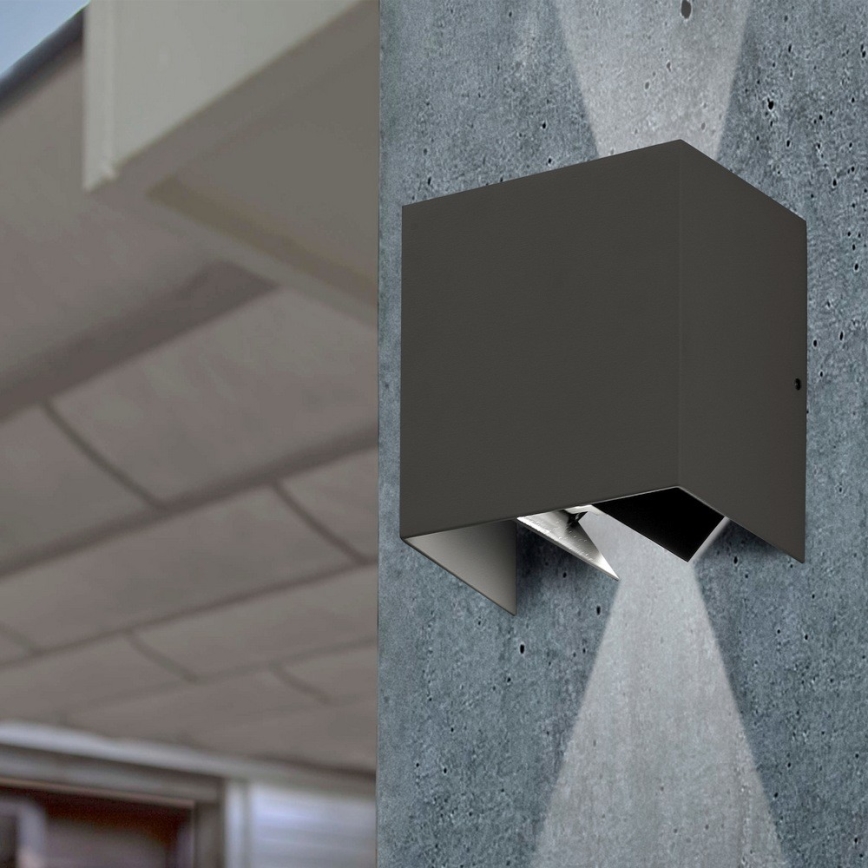 FARO 70637 - Luz de parede LED de exterior OLAN 2xLED/3W/230V IP54