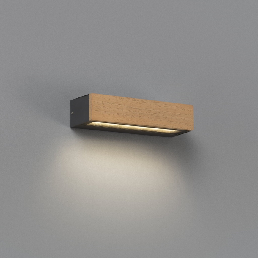 FARO 71898 - Aplique de parede exterior LED LAKO LED/8W/230V IP65 preto/madeira