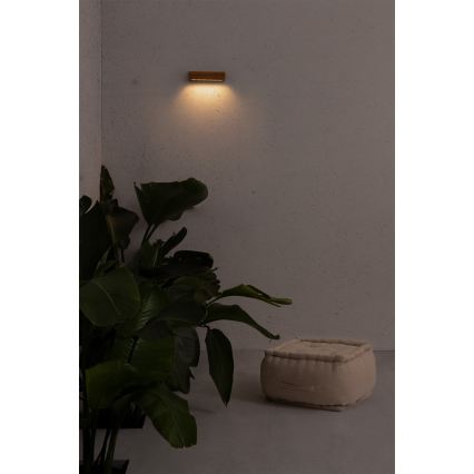 FARO 71898 - Aplique de parede exterior LED LAKO LED/8W/230V IP65 preto/madeira