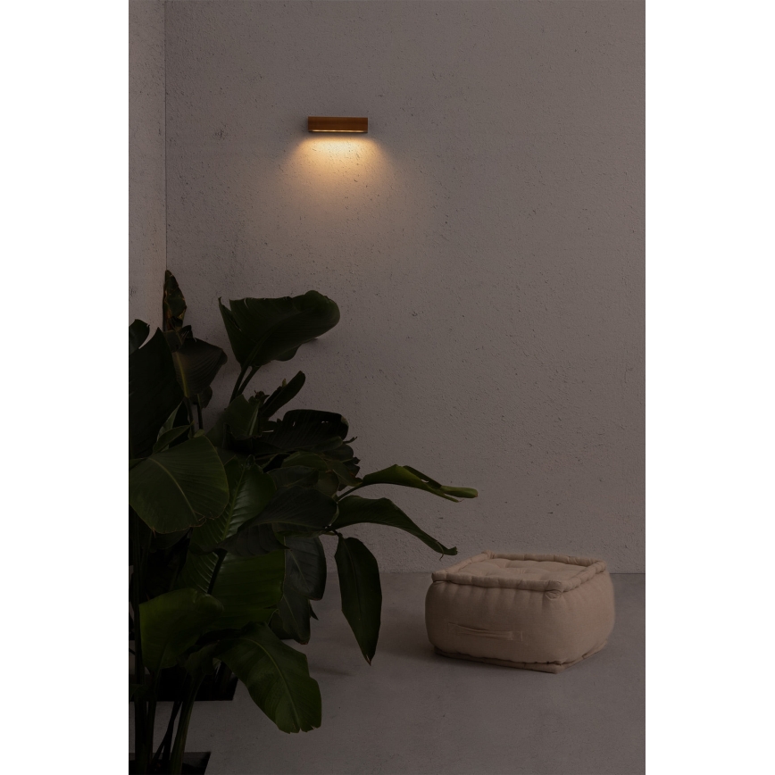 FARO 71898 - Aplique de parede exterior LED LAKO LED/8W/230V IP65 preto/madeira