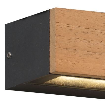 FARO 71898 - Aplique de parede exterior LED LAKO LED/8W/230V IP65 preto/madeira
