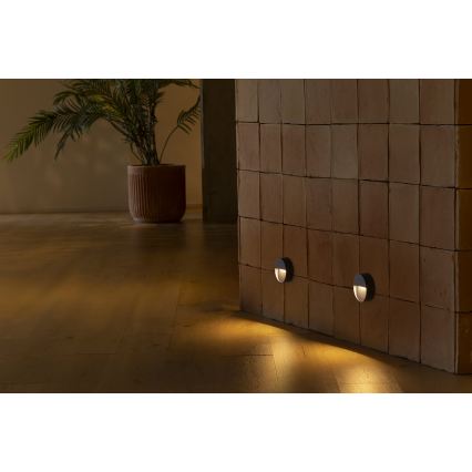 FARO 71960 - Luminária de escada LED DUNE LED/3W/230V 2200/2700/3200/4000K IP65 antracite redonda