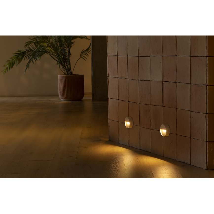 FARO 71961 - Luminária LED para escadas DUNE LED/3W/230V 2200/2700/3200/4000K IP65 branca redonda