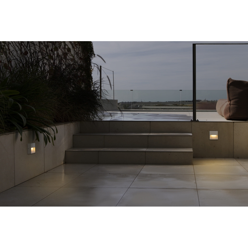 FARO 71964 - Luminária de escada LED DUNE LED/3W/230V 2200/2700/3200/4000K IP65 branca quadrada