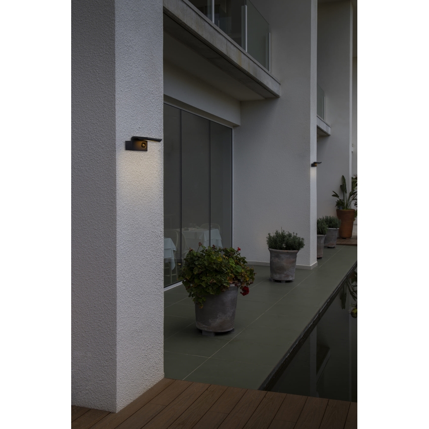 FARO 74456 - Aplique solar de parede LED com sensor LUMA LED/5W/3,7/230V IP65 antracite