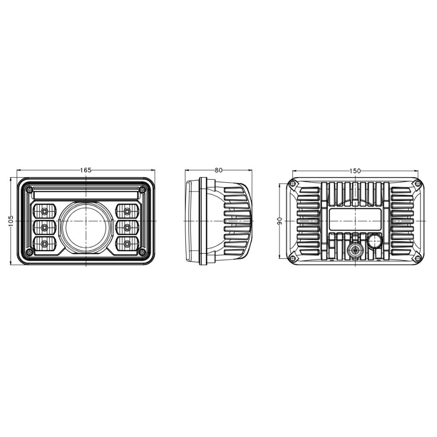 Farol dianteiro LED para trator LED/69W/10-30V IP69 5700K retangular