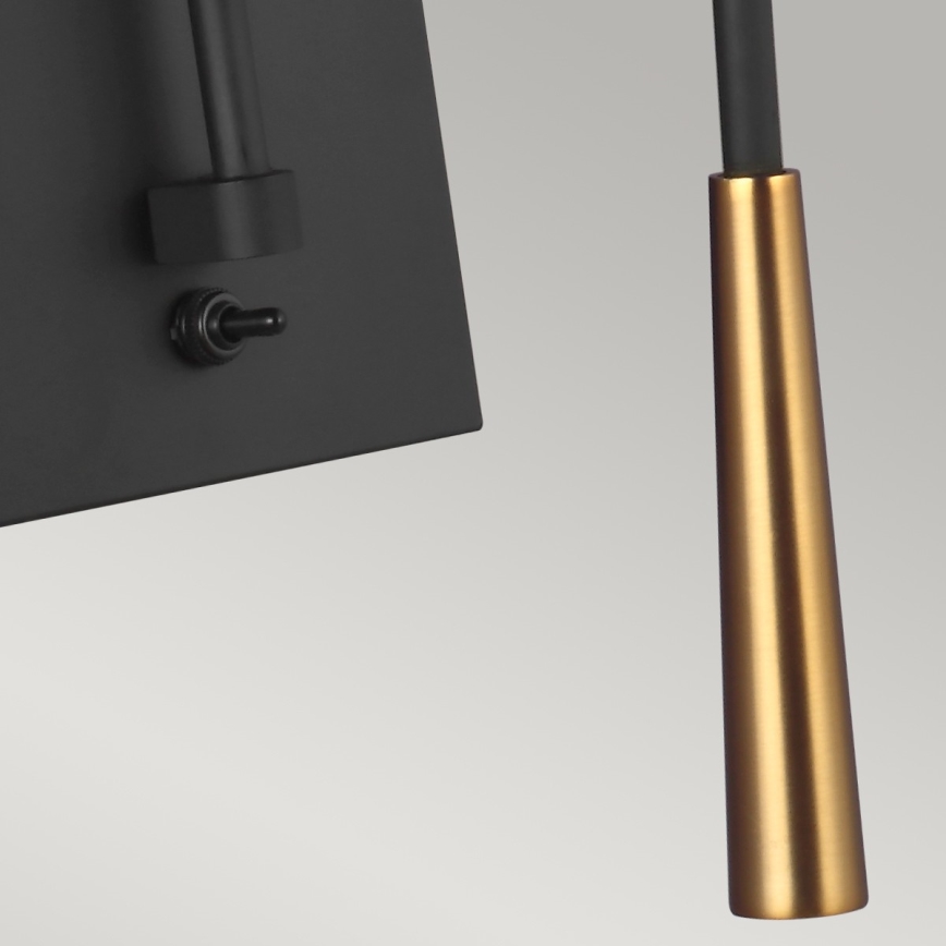 Feiss - Candeeiro de parede SIMON 1xE27/60W/230V preto/dourada