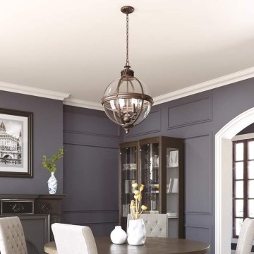 Feiss - Candeeiro suspenso ADAMS 4xE14/60W/230V bronze