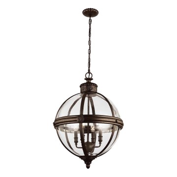 Feiss - Candeeiro suspenso ADAMS 4xE14/60W/230V bronze