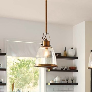 Feiss - Candeeiro suspenso HOBSON 1xE27/60W/230V bronze