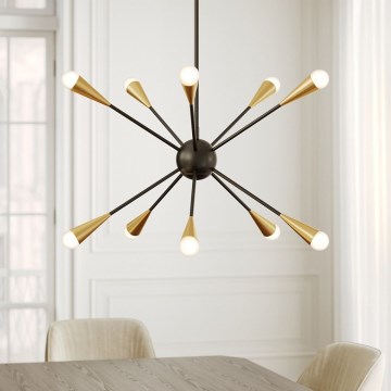 Feiss - Candeeiro suspenso LED JAX 10xG9/3W/230V preto/dourado