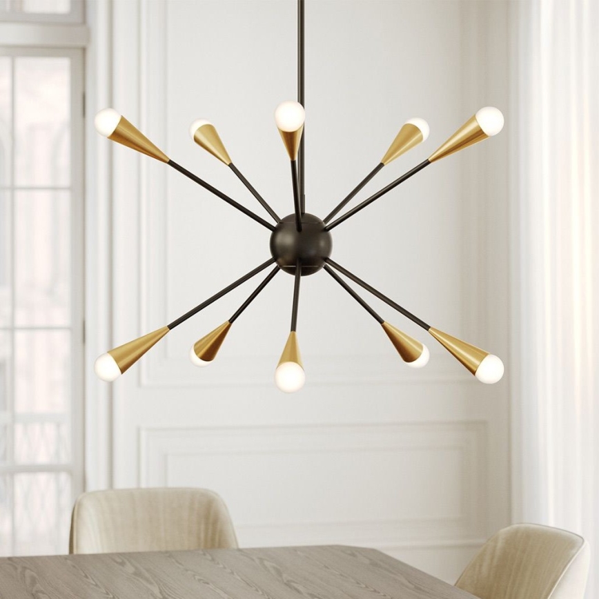 Feiss - Candeeiro suspenso LED JAX 10xG9/3W/230V preto/dourado