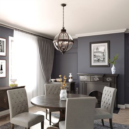 Feiss - Candeeiro suspenso ADAMS 4xE14/60W/230V bronze