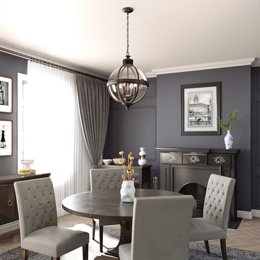 Feiss - Candeeiro suspenso ADAMS 4xE14/60W/230V bronze