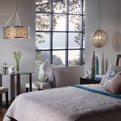 Feiss - Lustre em haste ARABESQUE 4xE27/60W/230V dourado