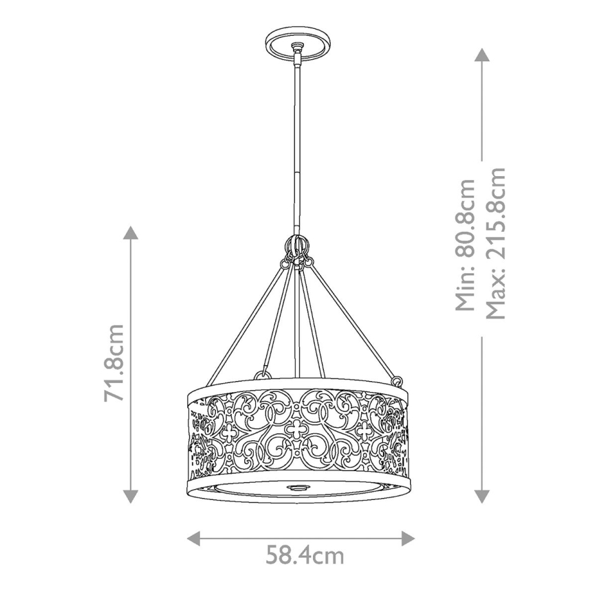 Feiss - Lustre em haste ARABESQUE 4xE27/60W/230V dourado