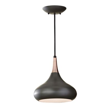 Feiss - Candeeiro pendente por cabo BESO 1xE27/60W/230V Ø 25,4 cm preto/cobre