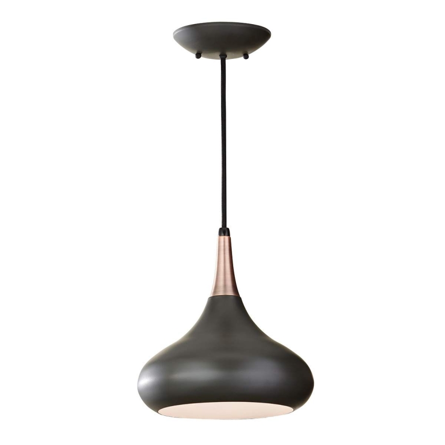 Feiss - Candeeiro pendente por cabo BESO 1xE27/60W/230V Ø 25,4 cm preto/cobre