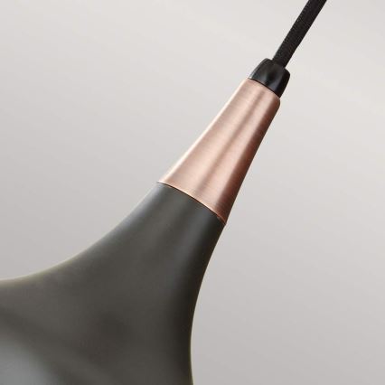 Feiss - Lustre pendente BESO 1xE27/60W/230V Ø 17,9 cm preto/cobre