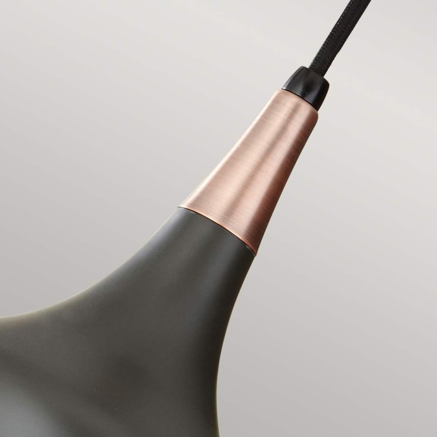 Feiss - Lustre pendente BESO 1xE27/60W/230V Ø 17,9 cm preto/cobre