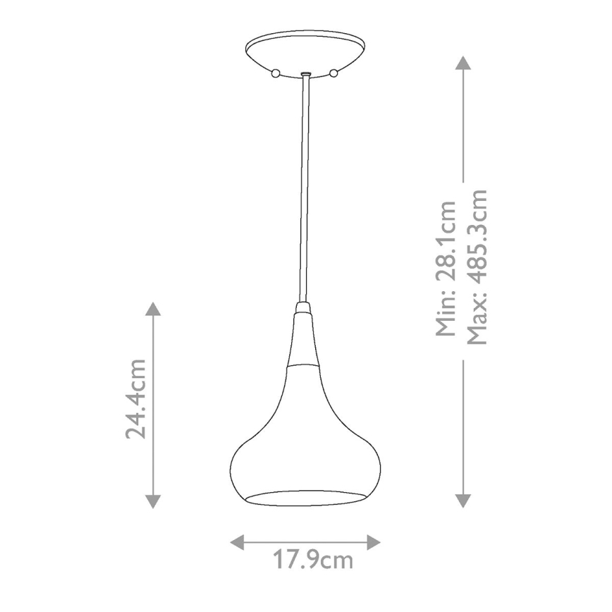 Feiss - Lustre pendente BESO 1xE27/60W/230V Ø 17,9 cm preto/cobre